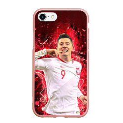 Чехол iPhone 7/8 матовый Lewandowski Левандовски 9, цвет: 3D-светло-розовый