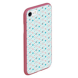 Чехол iPhone 7/8 матовый Морской узор, цвет: 3D-малиновый — фото 2