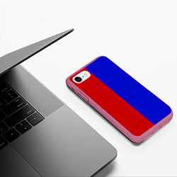 Чехол iPhone 7/8 матовый Красно-синий, цвет: 3D-малиновый — фото 2