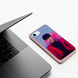 Чехол iPhone 7/8 матовый Kim Seokjin, цвет: 3D-светло-розовый — фото 2