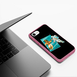 Чехол iPhone 7/8 матовый Параллельный Мир, цвет: 3D-малиновый — фото 2