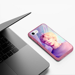 Чехол iPhone 7/8 матовый Kim Seok Jin Art, цвет: 3D-малиновый — фото 2