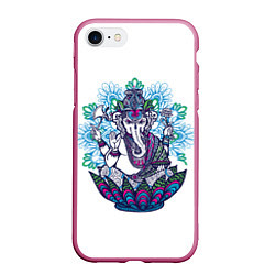Чехол iPhone 7/8 матовый Будда слон, цвет: 3D-малиновый