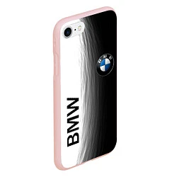 Чехол iPhone 7/8 матовый Black and White BMW, цвет: 3D-светло-розовый — фото 2