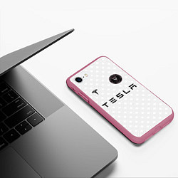 Чехол iPhone 7/8 матовый INTER MIAMI FC TESLA KIT, цвет: 3D-малиновый — фото 2