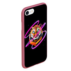 Чехол iPhone 7/8 матовый Тигр, цвет: 3D-малиновый — фото 2
