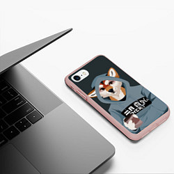 Чехол iPhone 7/8 матовый Furry fox, цвет: 3D-светло-розовый — фото 2