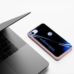 Чехол iPhone 7/8 матовый VOLKSWAGEN, цвет: 3D-светло-розовый — фото 2