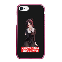 Чехол iPhone 7/8 матовый Kaguya-sama: Love Is War, цвет: 3D-малиновый