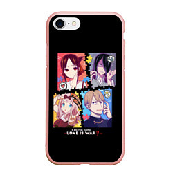 Чехол iPhone 7/8 матовый Kaguya-sama Love Is War, цвет: 3D-светло-розовый