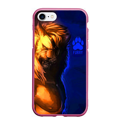 Чехол iPhone 7/8 матовый Furry lion, цвет: 3D-малиновый