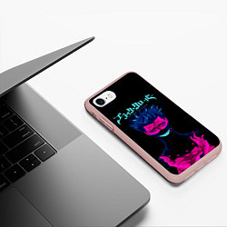 Чехол iPhone 7/8 матовый Зора Идеаре Чёрный клевер, цвет: 3D-светло-розовый — фото 2
