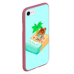 Чехол iPhone 7/8 матовый Beach Crossing, цвет: 3D-малиновый — фото 2