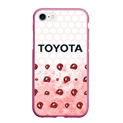 Чехол iPhone 7/8 матовый Тойота - Racing Паттерн, цвет: 3D-малиновый