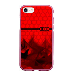 Чехол iPhone 7/8 матовый Audi - Racing Line, цвет: 3D-малиновый