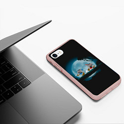 Чехол iPhone 7/8 матовый Ночная прогулка, цвет: 3D-светло-розовый — фото 2