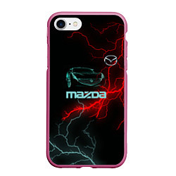 Чехол iPhone 7/8 матовый Mazda, цвет: 3D-малиновый