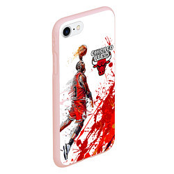 Чехол iPhone 7/8 матовый CHICAGO BULLS 9, цвет: 3D-светло-розовый — фото 2