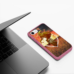 Чехол iPhone 7/8 матовый Волчица Хоро, цвет: 3D-малиновый — фото 2