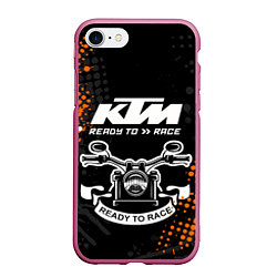 Чехол iPhone 7/8 матовый KTM MOTORCYCLES КТМ МОТОЦИКЛЫ, цвет: 3D-малиновый