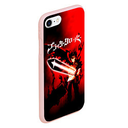 Чехол iPhone 7/8 матовый Чёрный Аста красный туман, цвет: 3D-светло-розовый — фото 2