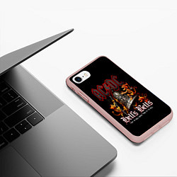 Чехол iPhone 7/8 матовый ACDC Hells Bells, цвет: 3D-светло-розовый — фото 2