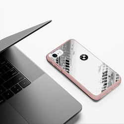 Чехол iPhone 7/8 матовый BMW ПРОТЕКТОР ШИН, цвет: 3D-светло-розовый — фото 2