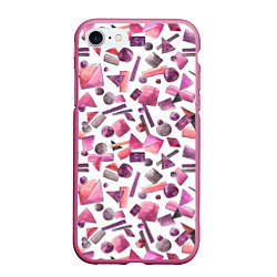Чехол iPhone 7/8 матовый Геометрический розовый, цвет: 3D-малиновый