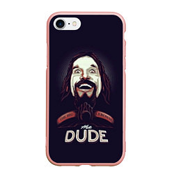 Чехол iPhone 7/8 матовый Большой Лебовский The Dude, цвет: 3D-светло-розовый