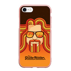 Чехол iPhone 7/8 матовый The Dude Abides, цвет: 3D-светло-розовый