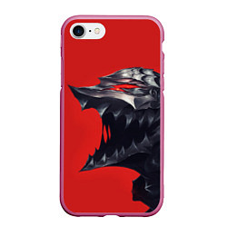 Чехол iPhone 7/8 матовый BERSERK маска аниме, цвет: 3D-малиновый