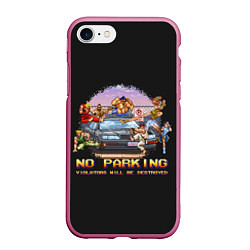 Чехол iPhone 7/8 матовый No parking, цвет: 3D-малиновый