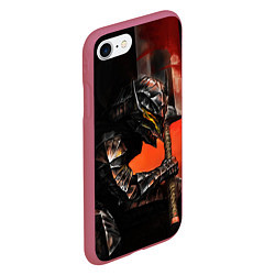 Чехол iPhone 7/8 матовый БЕРСЕРК оранжевый, цвет: 3D-малиновый — фото 2