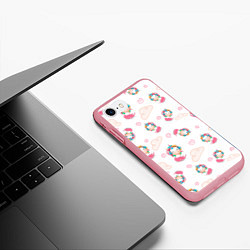 Чехол iPhone 7/8 матовый Радужные Единороги, цвет: 3D-баблгам — фото 2