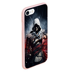 Чехол iPhone 7/8 матовый Assassins Creed 4: Black Flag, цвет: 3D-светло-розовый — фото 2