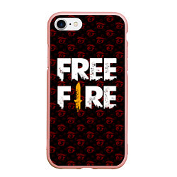 Чехол iPhone 7/8 матовый FREEFIRE PATTERN GARENA Z, цвет: 3D-светло-розовый