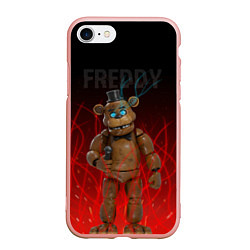 Чехол iPhone 7/8 матовый FNAF FREDDY, цвет: 3D-светло-розовый