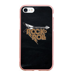 Чехол iPhone 7/8 матовый Rock n Roll Гитара, цвет: 3D-светло-розовый