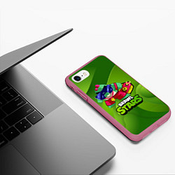 Чехол iPhone 7/8 матовый Базз Buzz Brawl Stars Green, цвет: 3D-малиновый — фото 2