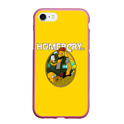 Чехол iPhone 7/8 матовый Homer Cry, цвет: 3D-малиновый