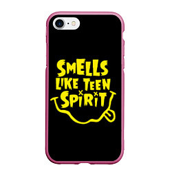 Чехол iPhone 7/8 матовый Smells like teen spirit, цвет: 3D-малиновый