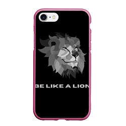 Чехол iPhone 7/8 матовый BE LIKE A LION, цвет: 3D-малиновый