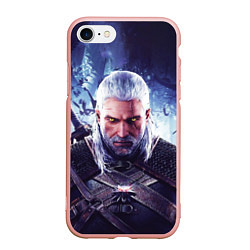 Чехол iPhone 7/8 матовый THE WITCHER GERALT OF RIVIA, цвет: 3D-светло-розовый