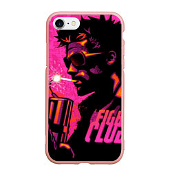 Чехол iPhone 7/8 матовый Тайлер Дёрден с динамитом, цвет: 3D-светло-розовый