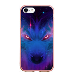 Чехол iPhone 7/8 матовый Космо Волк, цвет: 3D-светло-розовый