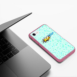 Чехол iPhone 7/8 матовый Орел, цвет: 3D-малиновый — фото 2
