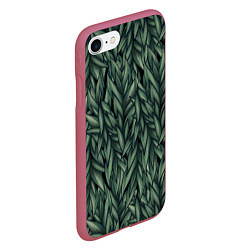 Чехол iPhone 7/8 матовый Листья, цвет: 3D-малиновый — фото 2