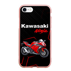 Чехол iPhone 7/8 матовый KAWASAKI NINJA КАВАСАКИ, цвет: 3D-светло-розовый