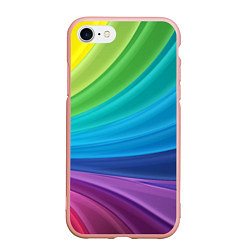 Чехол iPhone 7/8 матовый Радуга, цвет: 3D-светло-розовый