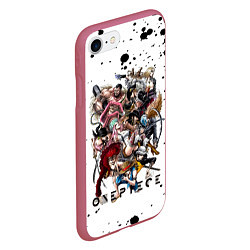 Чехол iPhone 7/8 матовый Пираты One Piece Большой куш, цвет: 3D-малиновый — фото 2
